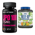 Diät-Duo: Body Attack Lipo 100 Fem + Applied Nutrition Clear Beef XP – alle enthaltenen Artikel