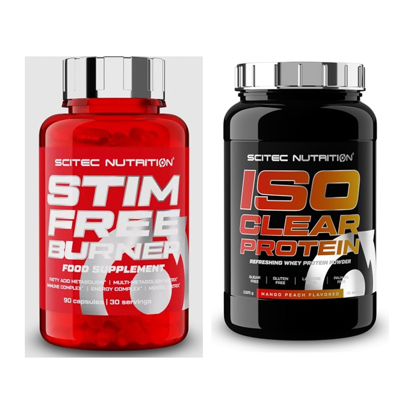 Diät-Duo: Scitec Stim Free Burner + Scitec IsoClear Protein – alle enthaltenen Artikel