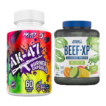 Diät-Duo: AK47 Labs Fatburner + Applied Nutrition Clear Beef XP – alle enthaltenen Artikel