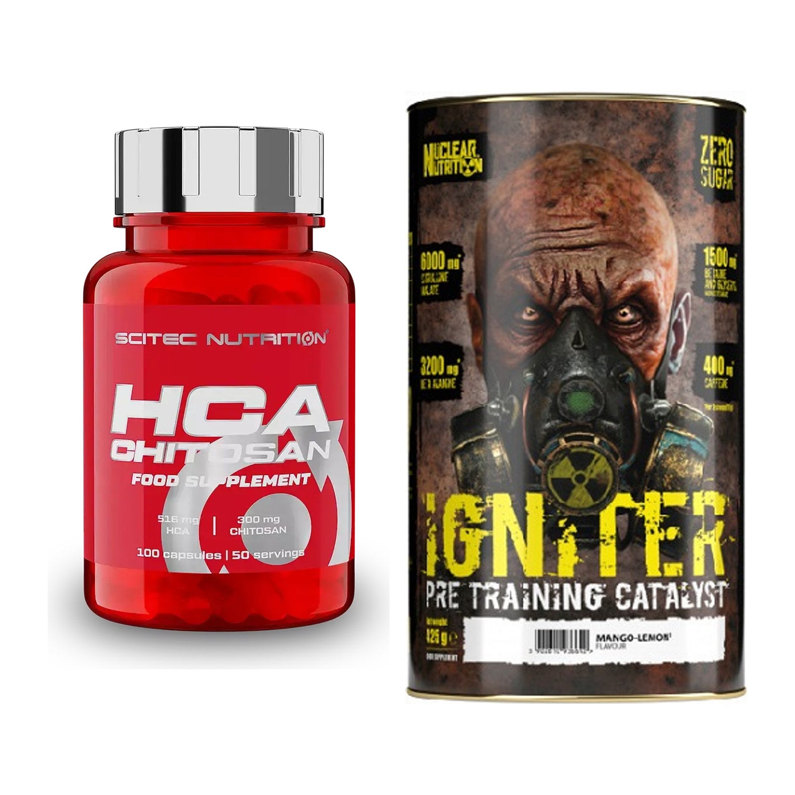 Diät-Duo: Scitec HCA-Chitosan + Nuclear Nutrition IGNITER Booster – alle enthaltenen Artikel