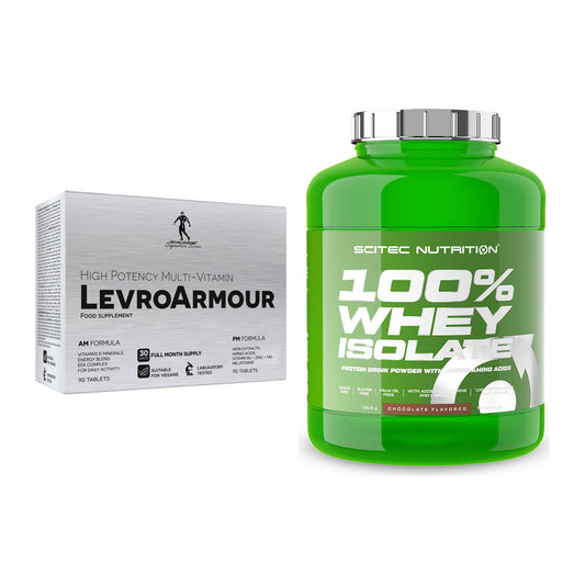 Diät-Duo: Kevin Levrone Levro Armour (AM/PM) + Scitec Whey Isolate – alle enthaltenen Artikel
