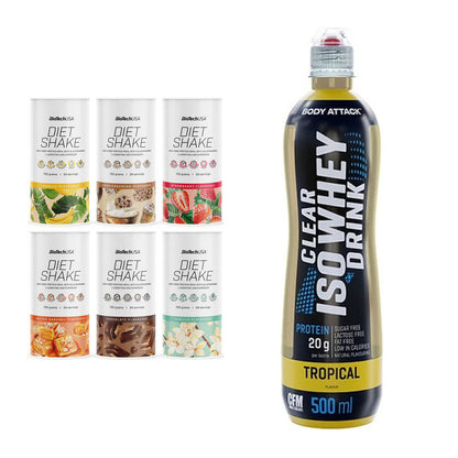 Diät-Duo: BioTech Diet Shake + Body Attack Clear Iso Whey Drink – alle enthaltenen Artikel