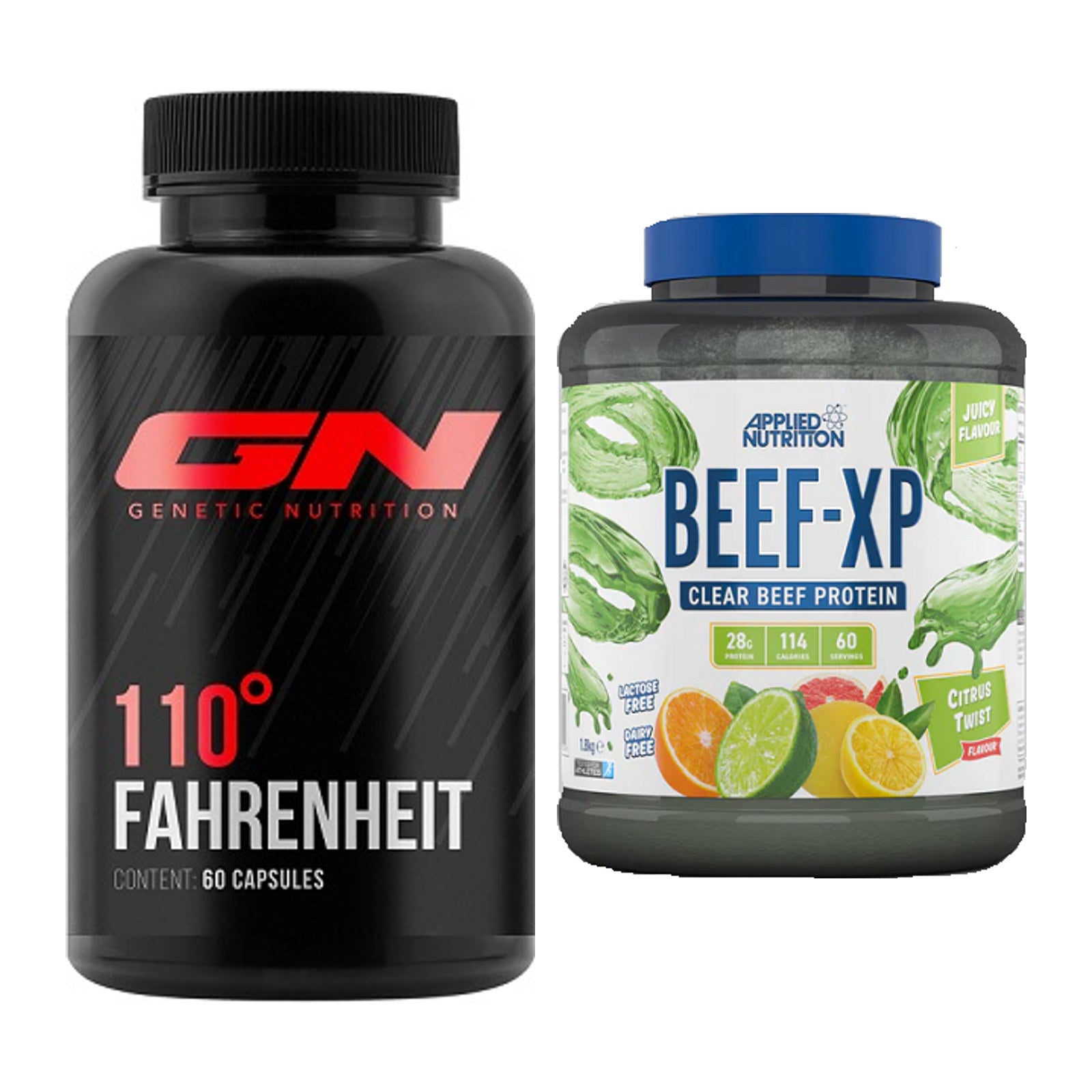 Diät-Duo: GN 110 Fahrenheit Burner + Applied Nutrition Clear Beef XP – alle enthaltenen Artikel