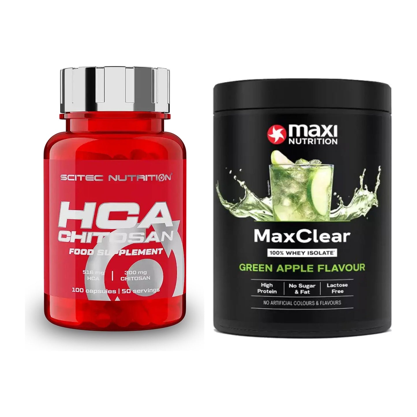Diät-Duo: Scitec HCA-Chitosan + MaxiNutrition MaxClear 100% Clear – alle enthaltenen Artikel