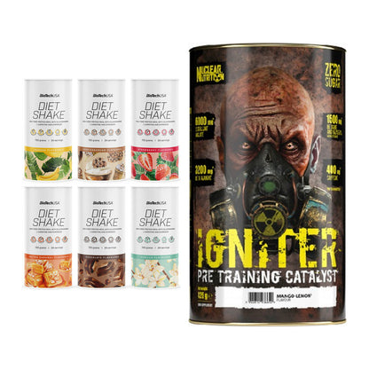 Diät-Duo: BioTech Diet Shake + Nuclear Nutrition IGNITER Booster – alle enthaltenen Artikel