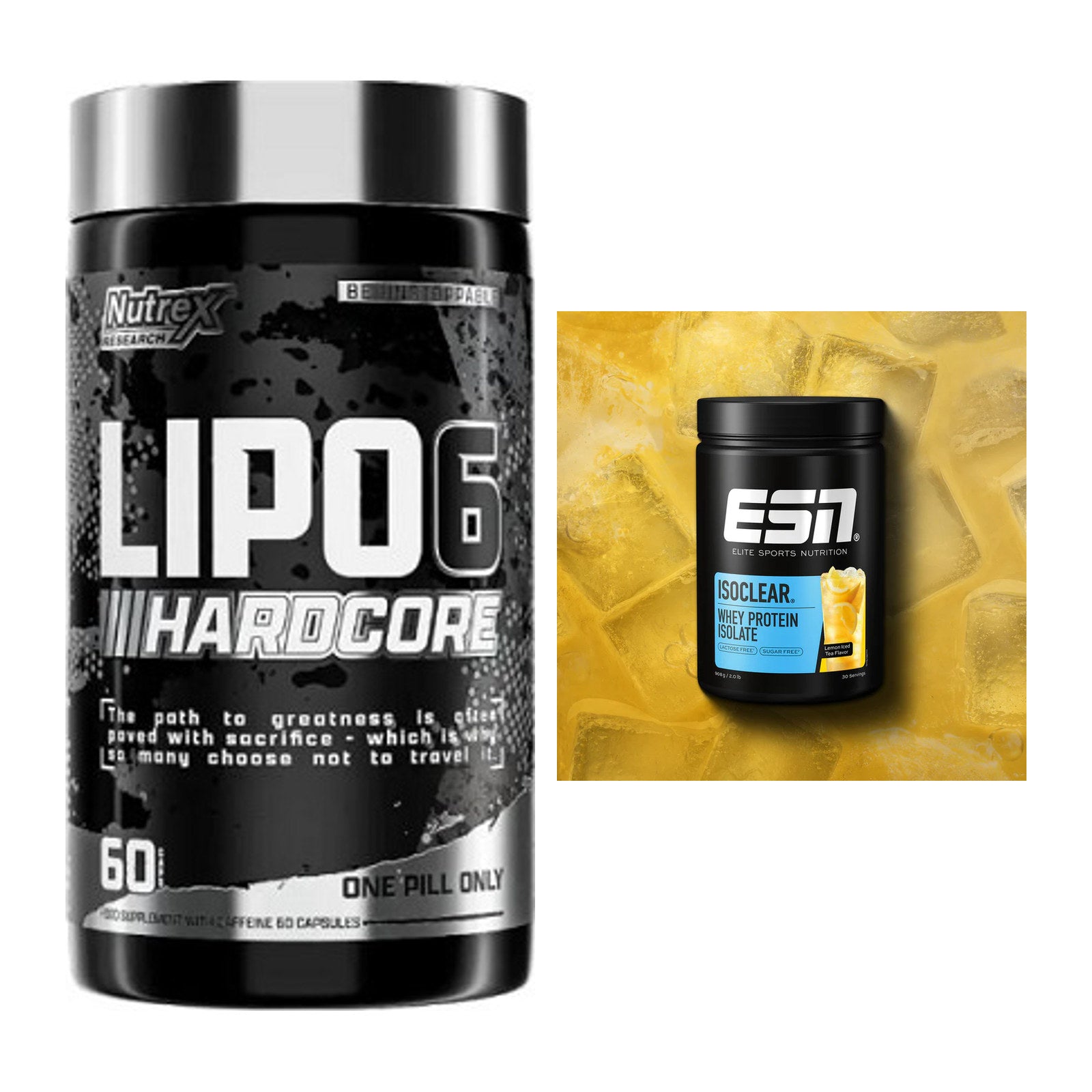 Diät-Duo: Nutrex Lipo 6 Hardcore + ESN ISOCLEAR Whey Isolate – alle enthaltenen Artikel