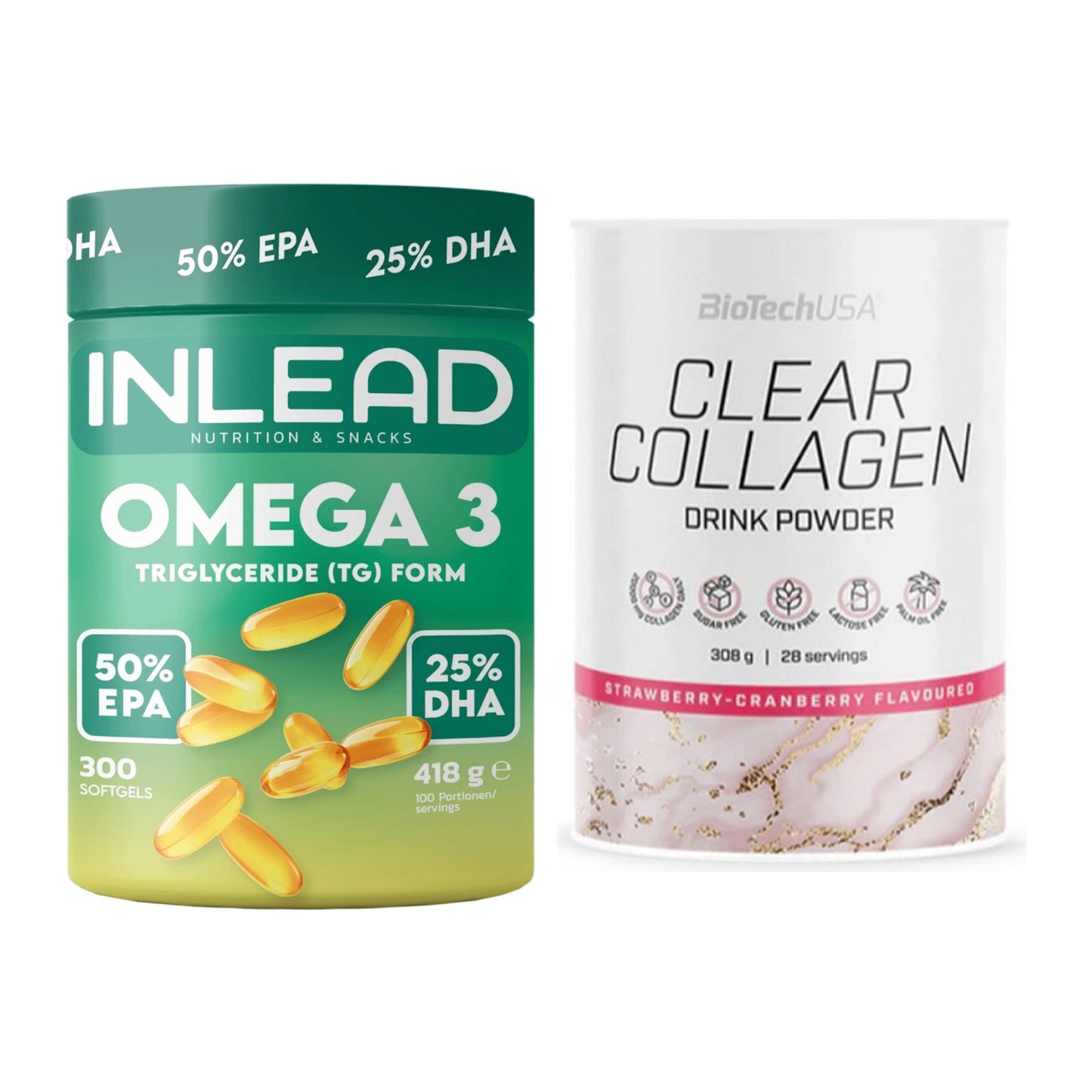 Diät-Duo: INLEAD Omega-3 + BioTech Clear Collagen – alle enthaltenen Artikel