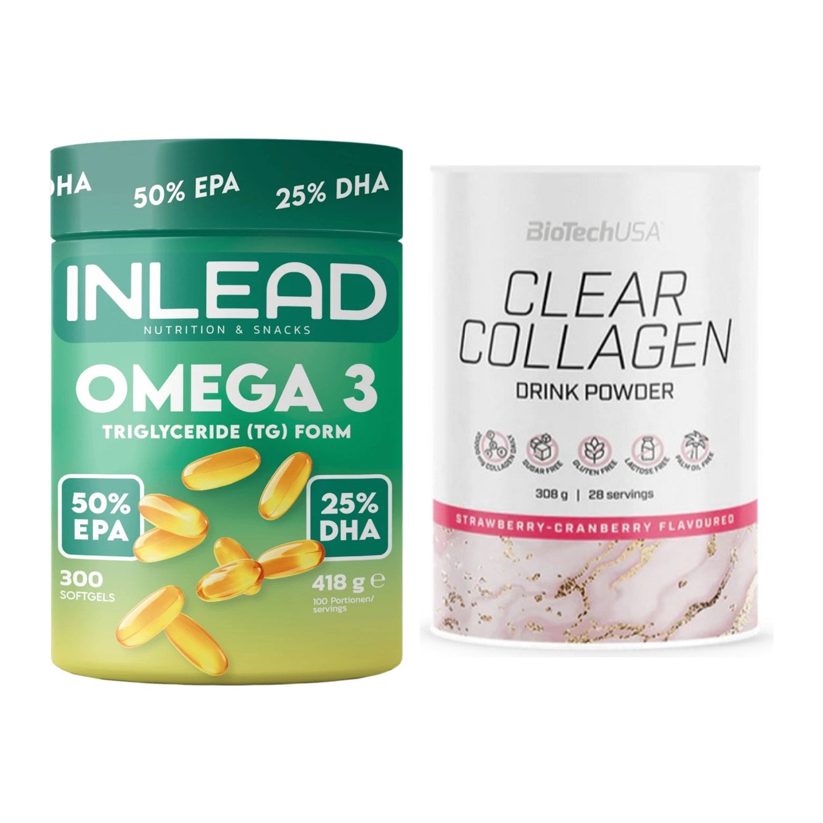 Diät-Duo: INLEAD Omega-3 + BioTech Clear Collagen – alle enthaltenen Artikel
