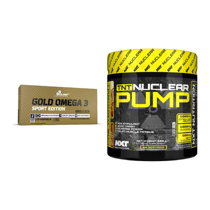 Diät-Duo: Olimp Omega 3 Sport Edition + NXT Nutrition TNT Nuclear Pump – alle enthaltenen Artikel
