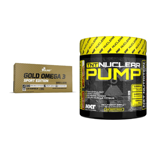 Diät-Duo: Olimp Omega 3 Sport Edition + NXT Nutrition TNT Nuclear Pump – alle enthaltenen Artikel