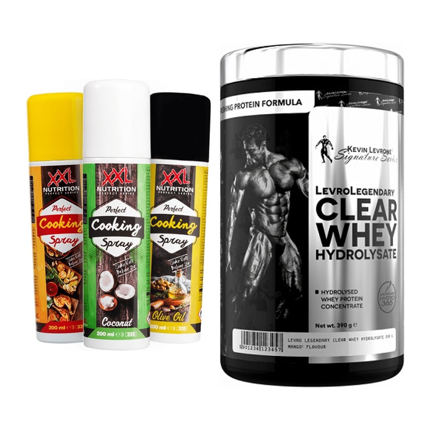 Diät-Duo: XXL Nutrition Perfect Cooking + Kevin Levrone Clear Whey – alle enthaltenen Artikel