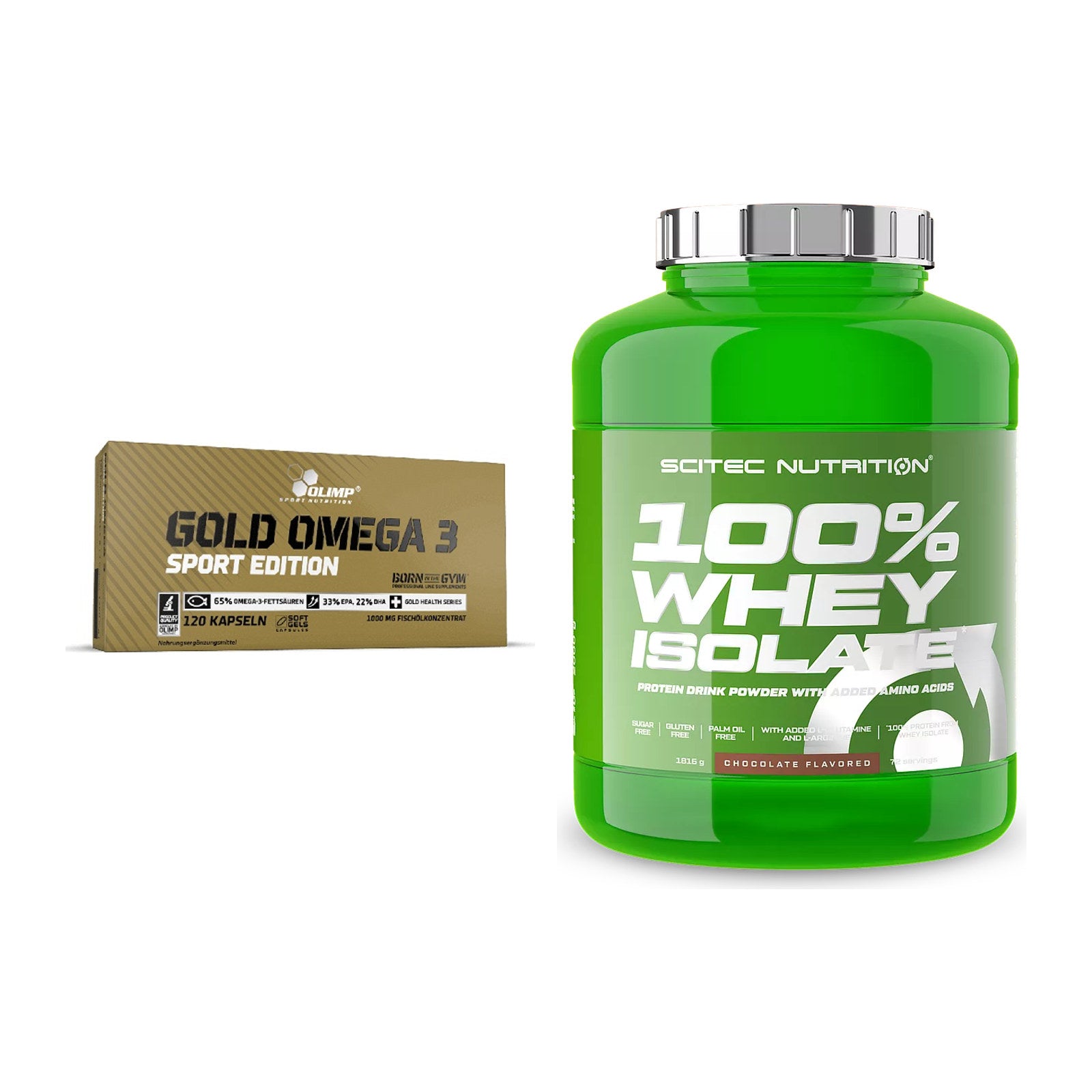 Diät-Duo: Olimp Omega 3 Sport Edition + Scitec Whey Isolate – alle enthaltenen Artikel