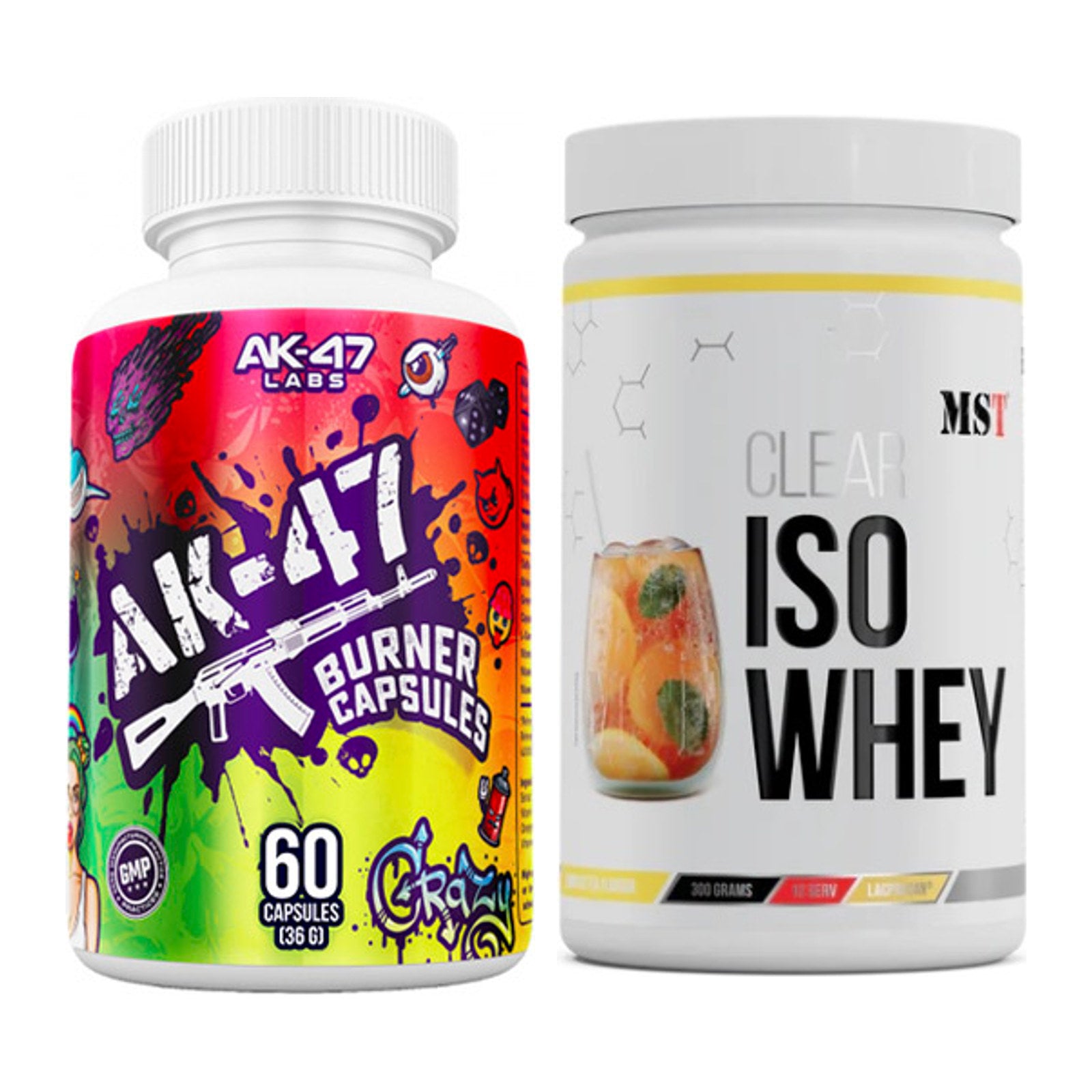 Diät-Duo: AK47 Labs Fatburner + MST Iso Clear – alle enthaltenen Artikel