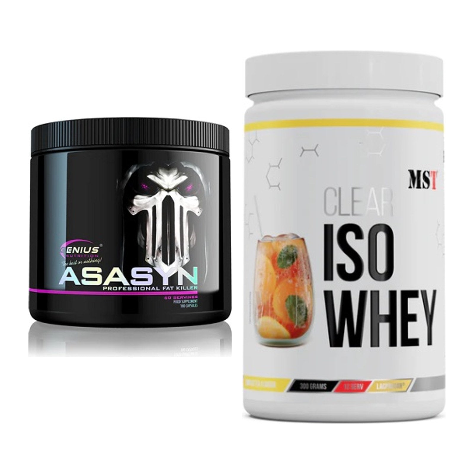 Diät-Duo: Genius Nutrition Asasyn + MST Iso Clear – alle enthaltenen Artikel
