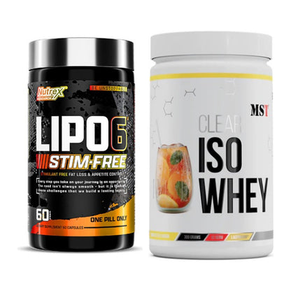 Diät-Duo: Nutrex Lipo 6 Black STIM-FREE + MST Iso Clear – alle enthaltenen Artikel