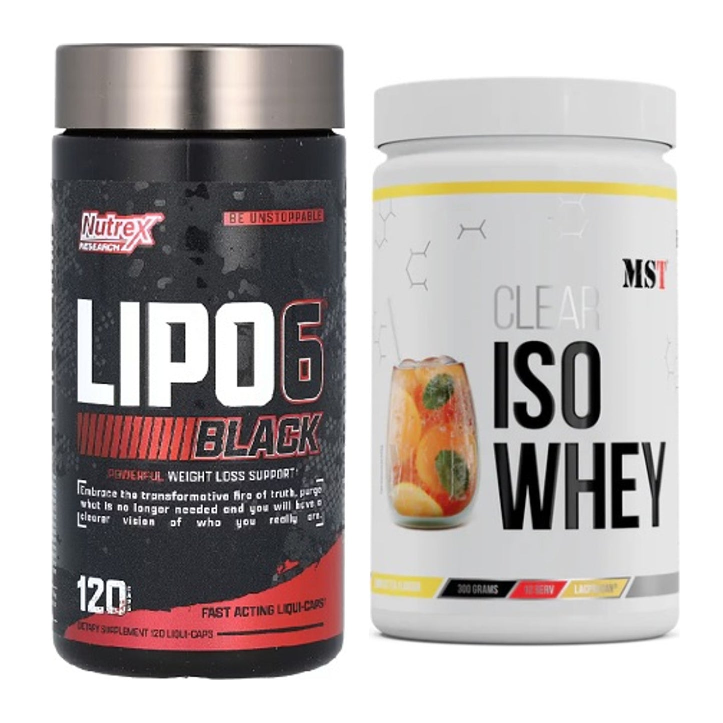 Diät-Duo: Nutrex Lipo 6 black 120 liquid + MST Iso Clear – alle enthaltenen Artikel
