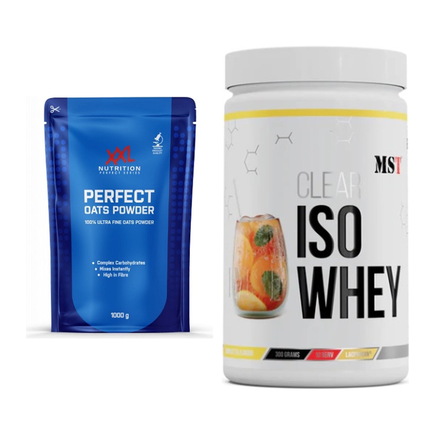 Diät-Duo: XXL Nutrition Perfect Oats Powder + MST Iso Clear – alle enthaltenen Artikel