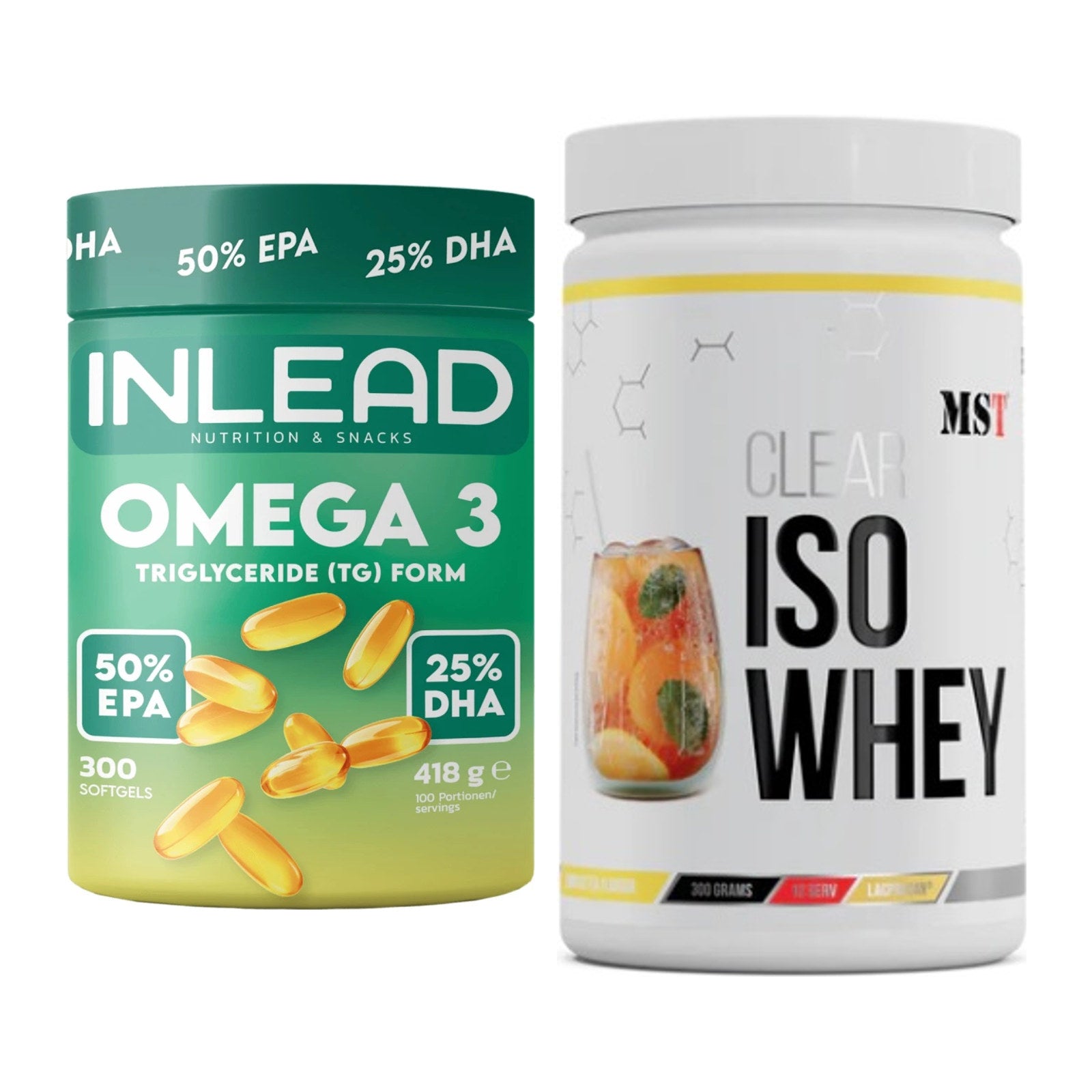 Diät-Duo: INLEAD Omega-3 + MST Iso Clear – alle enthaltenen Artikel