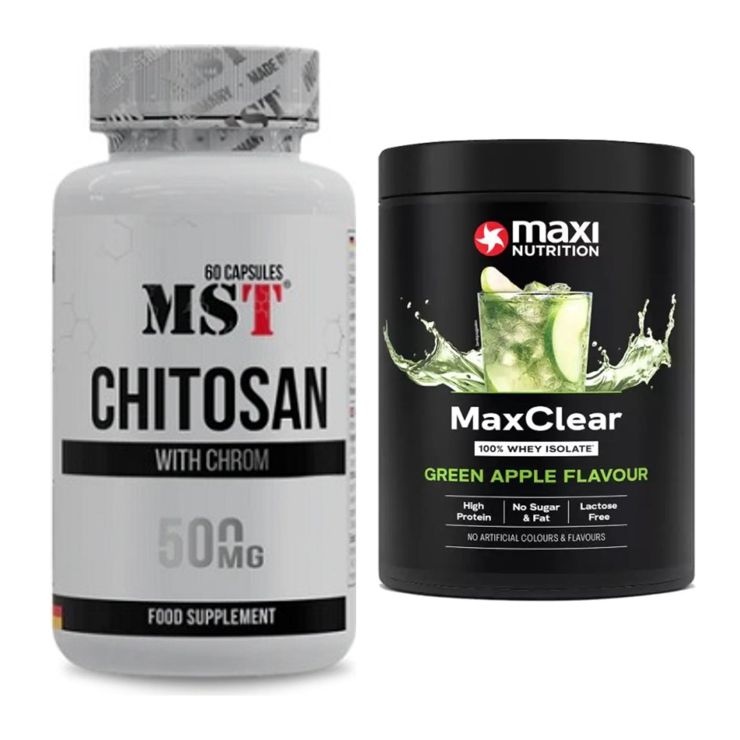 Diät-Duo: MST Chitosan + Chrom + MaxiNutrition MaxClear 100% Clear – alle enthaltenen Artikel