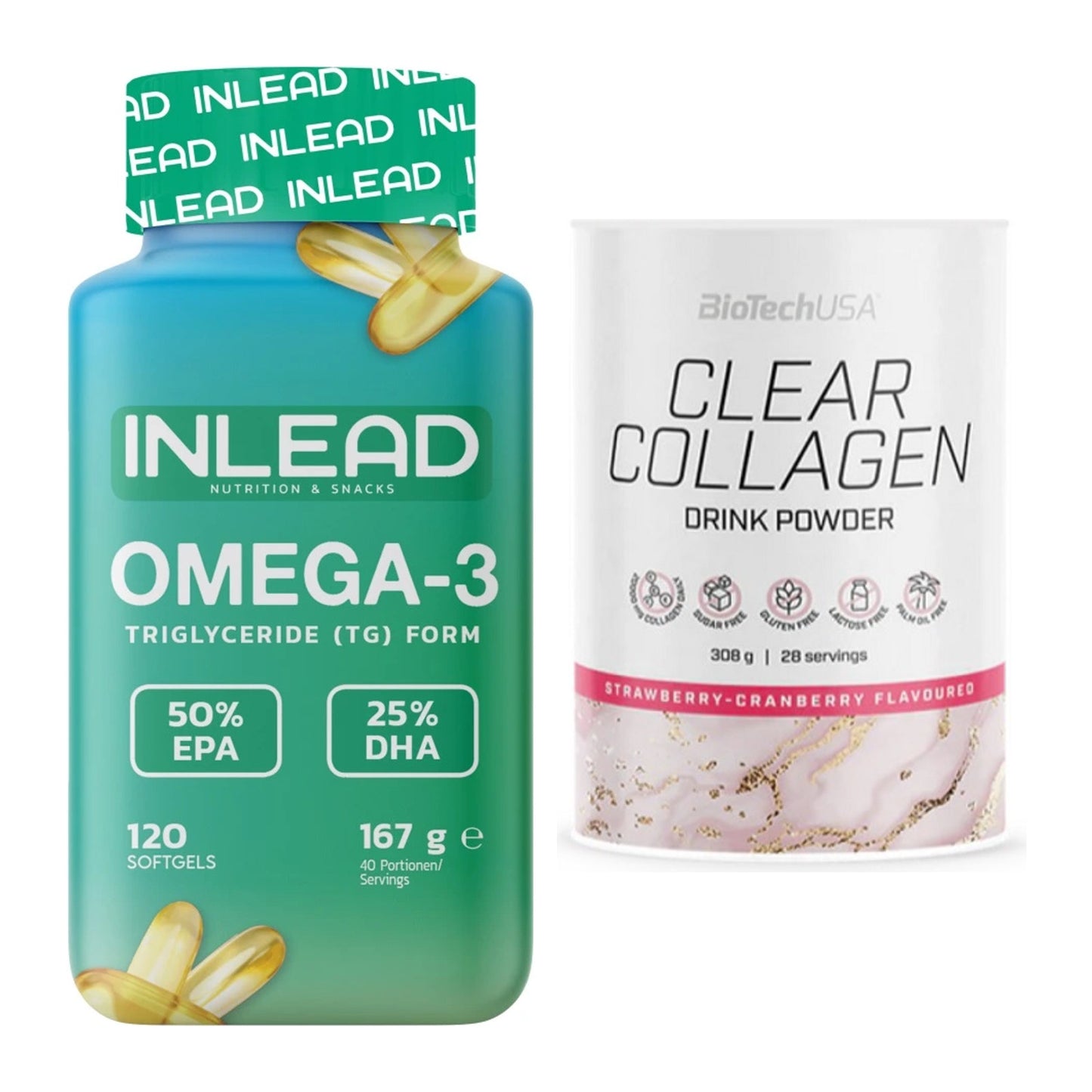 Diät-Duo: INLEAD Omega-3 + BioTech Clear Collagen – alle enthaltenen Artikel