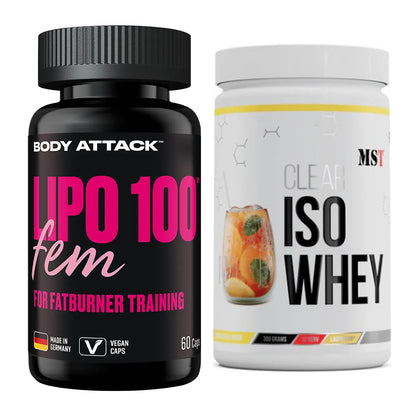 Diät-Duo: Body Attack Lipo 100 Fem + MST Iso Clear – alle enthaltenen Artikel