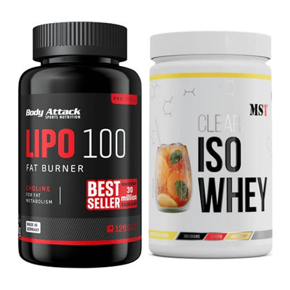 Diät-Duo: Body Attack Lipo 100 (120 Kapsel) + MST Iso Clear – alle enthaltenen Artikel