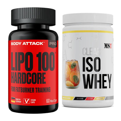 Diät-Duo: Body Attack LIPO 100-HARDCORE + MST Iso Clear – alle enthaltenen Artikel