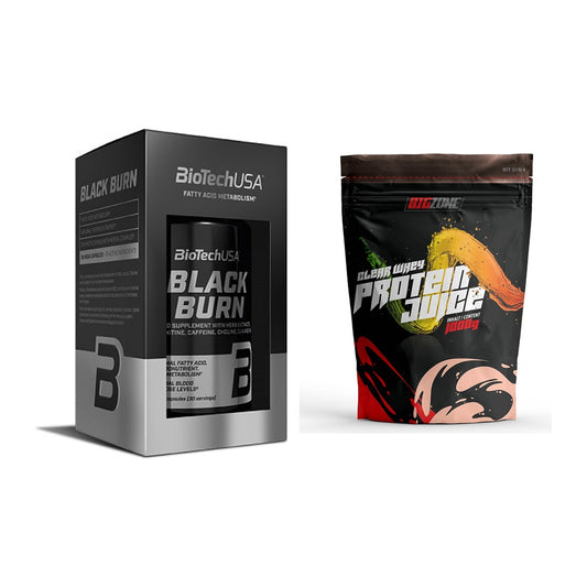 Diät-Duo: BioTech Black Burn + Big Zone Clear Whey Protein Juice – alle enthaltenen Artikel