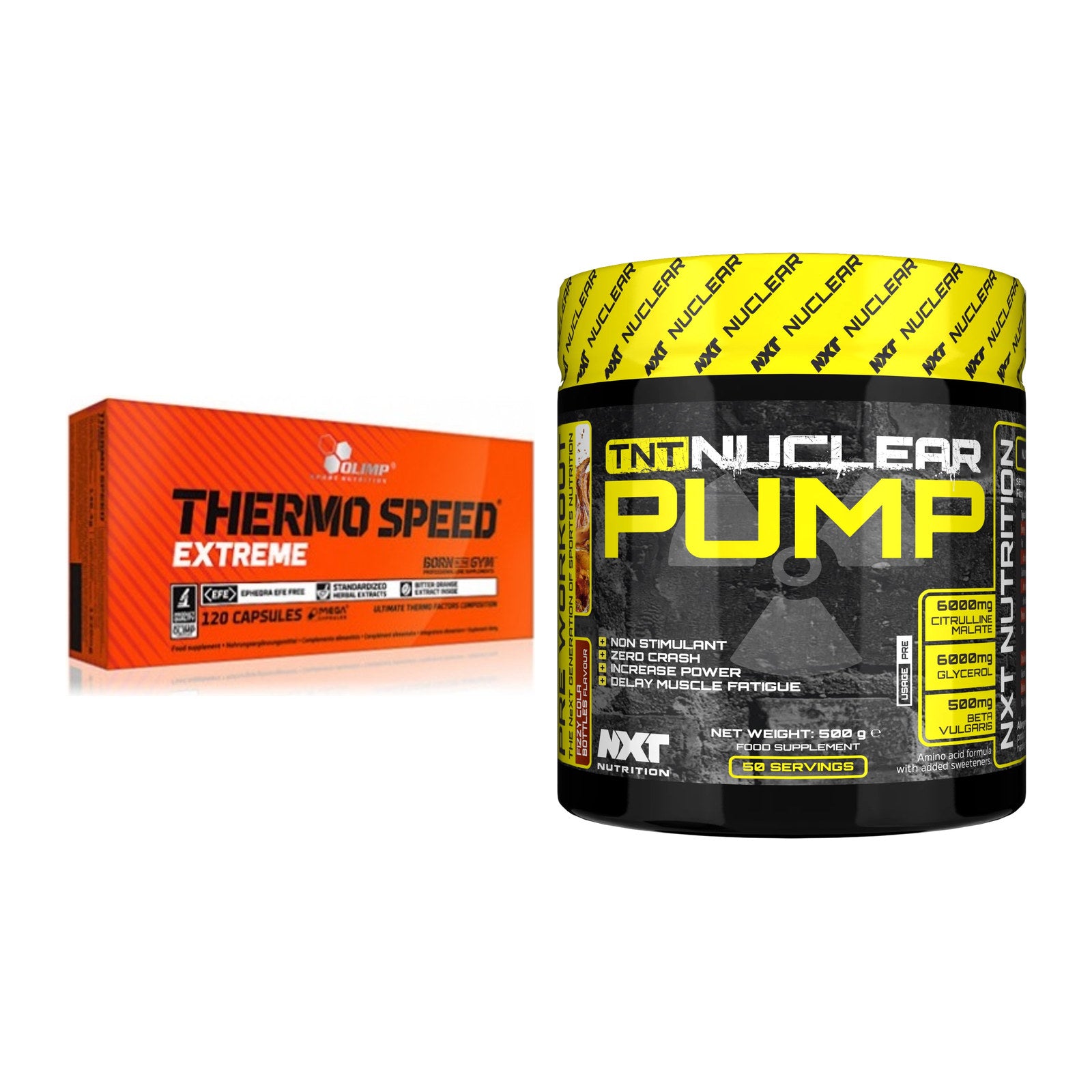 Diät-Duo: Olimp Thermo Speed Extreme + NXT Nutrition TNT Nuclear – alle enthaltenen Artikel