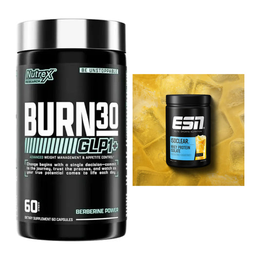 Diät-Duo: Nutrex Burn 30 GLP1+ Control + ESN ISOCLEAR Whey Isolate – alle enthaltenen Artikel