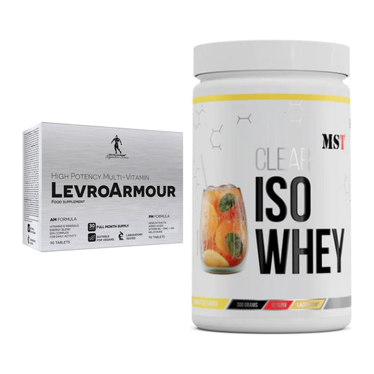 Diät-Duo: Kevin Levrone Levro Armour (AM/PM) + MST Iso Clear – alle enthaltenen Artikel