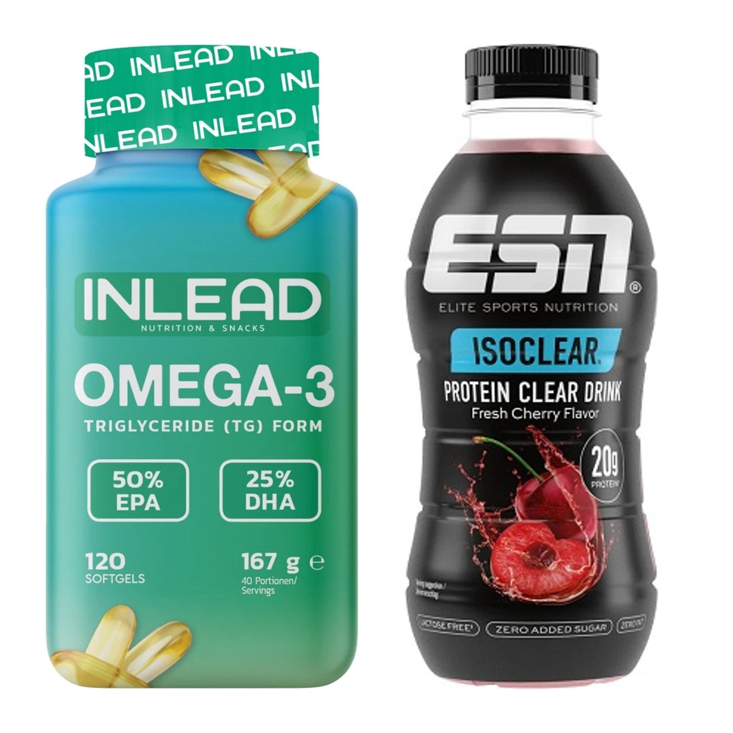Diät-Duo: INLEAD Omega-3 + ESN Isoclear RTD – alle enthaltenen Artikel