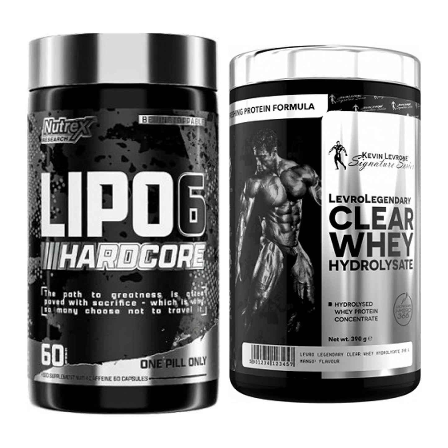 Diät-Duo: Nutrex Lipo 6 Hardcore + Kevin Levrone Clear Whey – alle enthaltenen Artikel