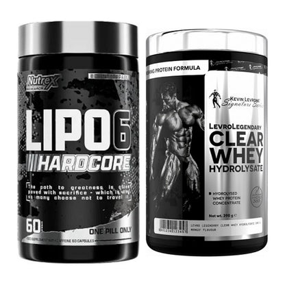 Diät-Duo: Nutrex Lipo 6 Hardcore + Kevin Levrone Clear Whey – alle enthaltenen Artikel