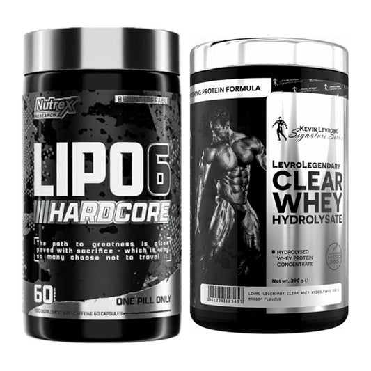 Diät-Duo: Nutrex Lipo 6 Hardcore + Kevin Levrone Clear Whey – alle enthaltenen Artikel