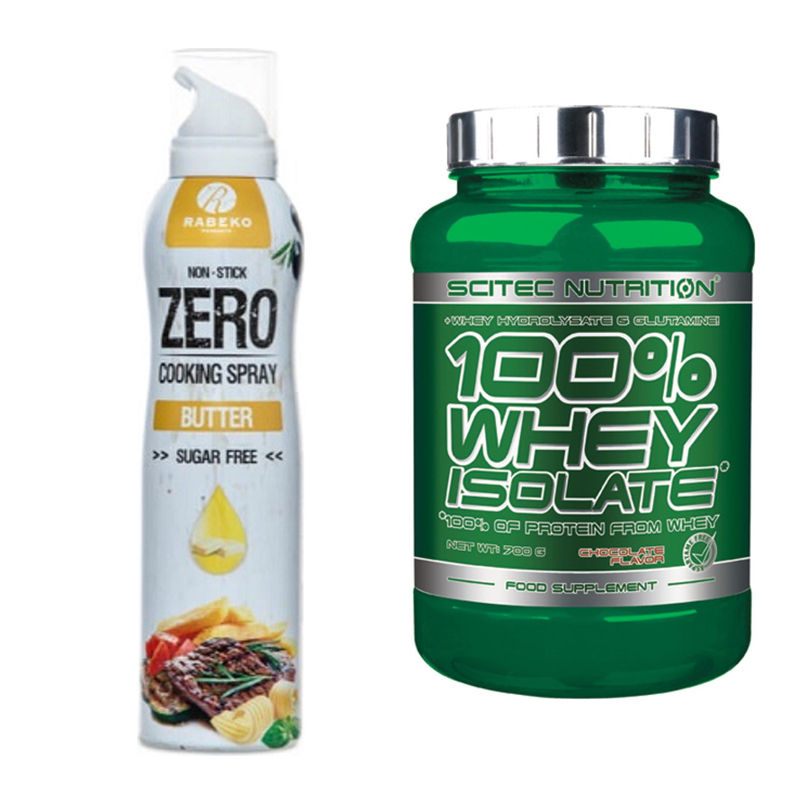 Diät-Duo: Rabeko Zero Cooking Spray + Scitec Whey Isolate – alle enthaltenen Artikel
