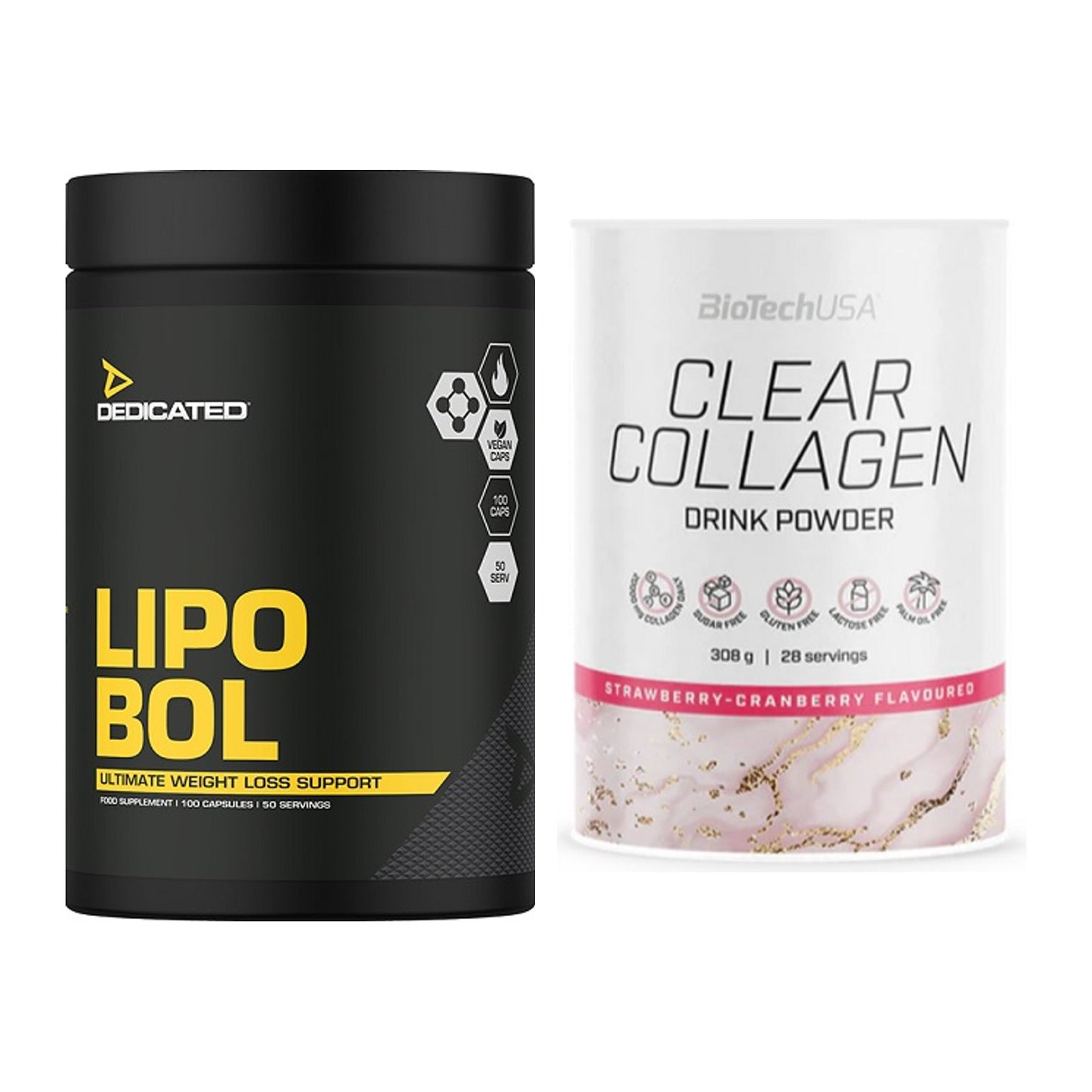 Diät-Duo: Dedicated Lipo-Bol + BioTech Clear Collagen – alle enthaltenen Artikel