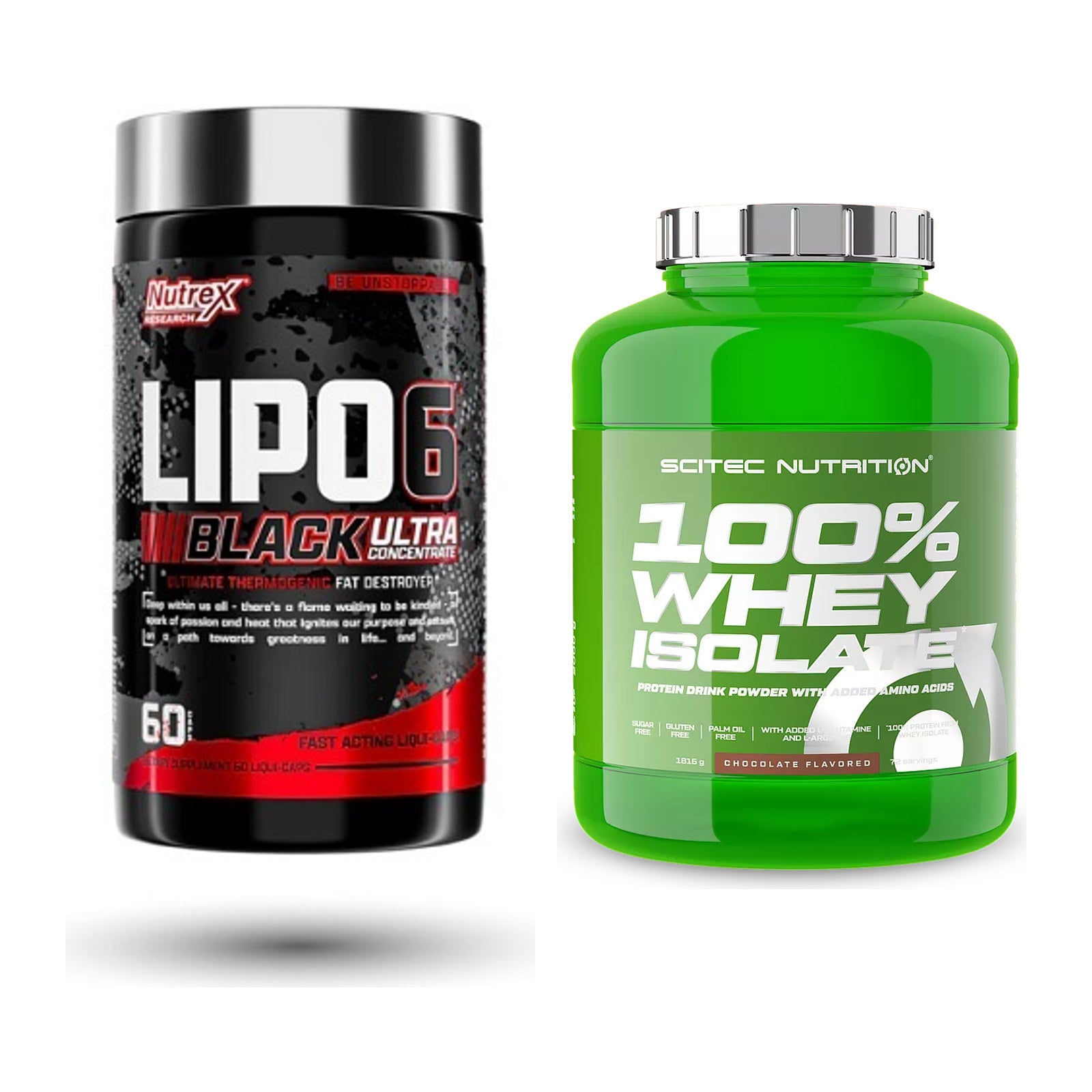 Diät-Duo: Nutrex Lipo 6 black Ultra + Scitec Whey Isolate – alle enthaltenen Artikel
