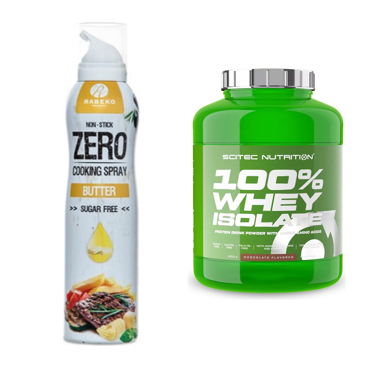 Diät-Duo: Rabeko Zero Cooking Spray + Scitec Whey Isolate – alle enthaltenen Artikel