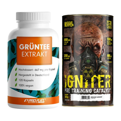 Diät-Duo: ProFuel Grüntee Extrakt + Nuclear Nutrition IGNITER Booster – alle enthaltenen Artikel