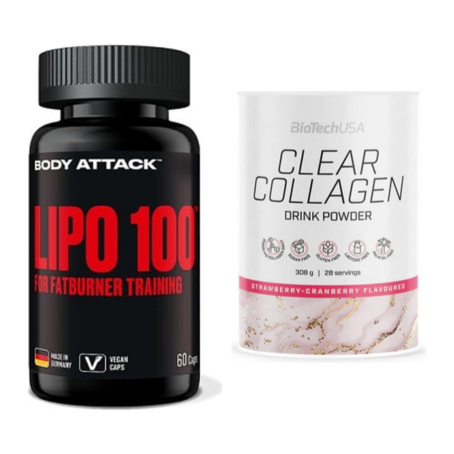 Diät-Duo: Body Attack Lipo 100 + BioTech Clear Collagen – alle enthaltenen Artikel