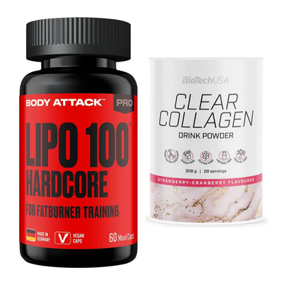 Diät-Duo: Body Attack LIPO 100-HARDCORE + BioTech Clear Collagen – alle enthaltenen Artikel