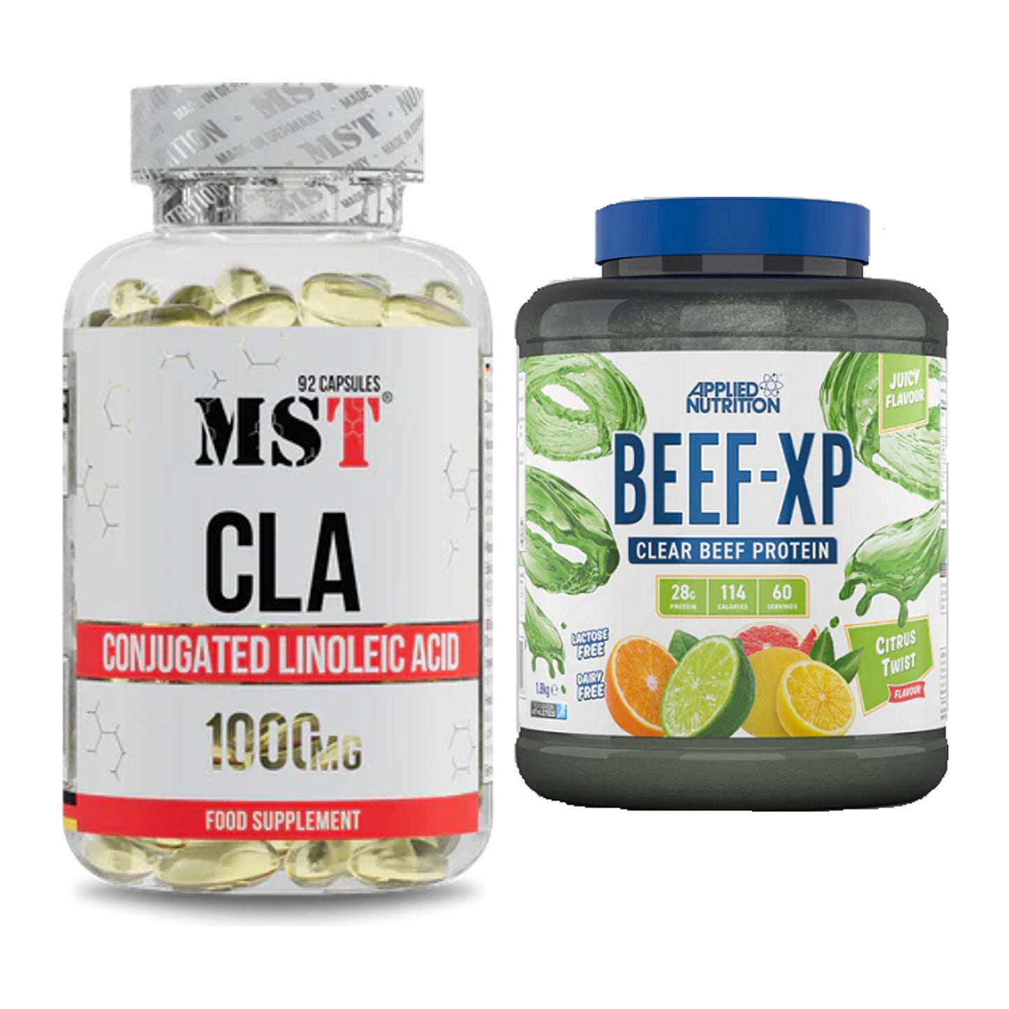 Diät-Duo: MST CLA 1000mg + Applied Nutrition Clear Beef XP – alle enthaltenen Artikel