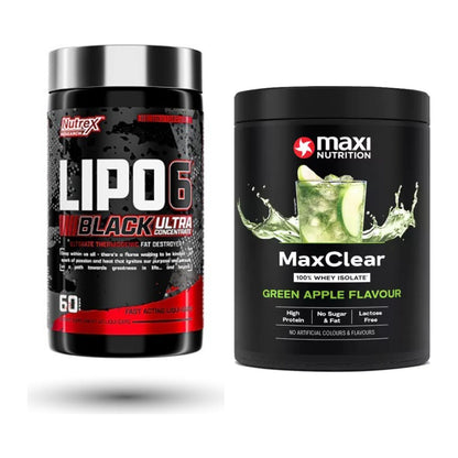 Diät-Duo: Nutrex Lipo 6 black Ultra + MaxiNutrition MaxClear 100% – alle enthaltenen Artikel