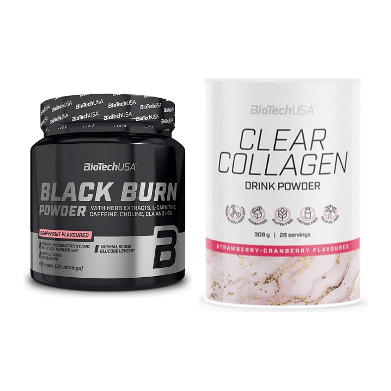 Diät-Duo: BioTech Black Burn Powder + BioTech Clear Collagen – alle enthaltenen Artikel