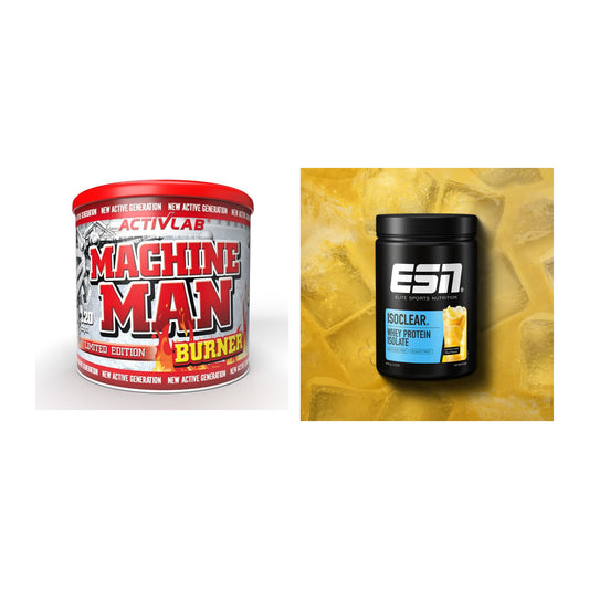 Diät-Duo: Activlab Machine Man Burner + ESN ISOCLEAR Whey Isolate – alle enthaltenen Artikel