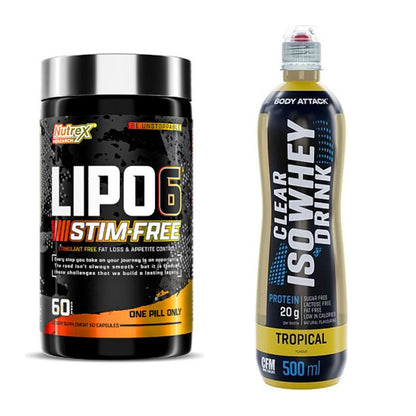Diät-Duo: Nutrex Lipo 6 Black + Body Attack Clear Iso Whey – alle enthaltenen Artikel