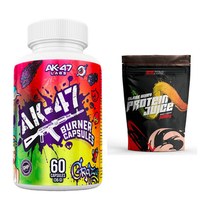 Diät-Duo: AK47 Labs Fatburner + Big Zone Clear Whey Protein Juice – alle enthaltenen Artikel