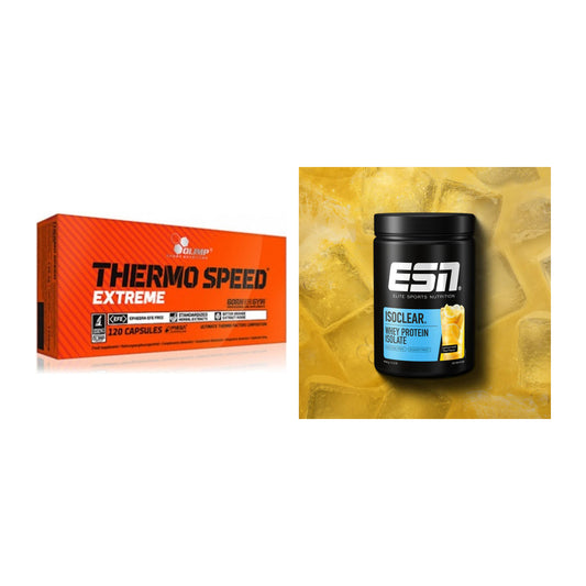 Diät-Duo: Olimp Thermo Speed Extreme Mega + ESN ISOCLEAR Whey Isolate – alle enthaltenen Artikel