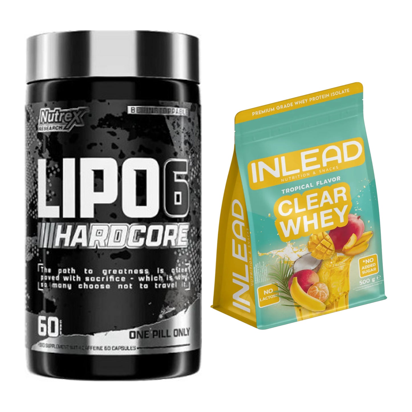 Diät-Duo: Nutrex Lipo 6 Hardcore + INLEAD Clear Whey Isolate – alle enthaltenen Artikel